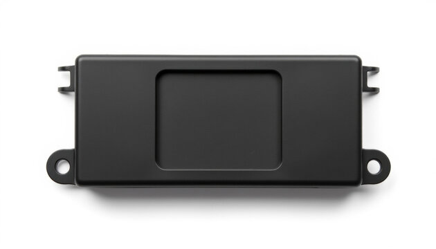 Black electronic component with smooth surface and rectangular shape  