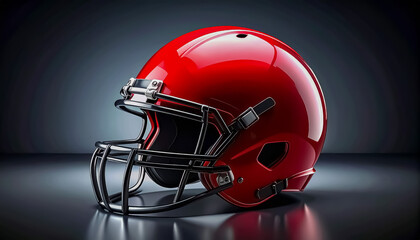 Fototapeta premium Close Up Red Black American Football Helmet Isolated