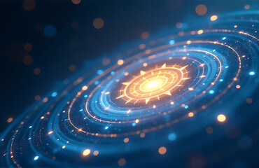 serene cosmos unfurls swirling white circles triangles set dark background illuminated soft