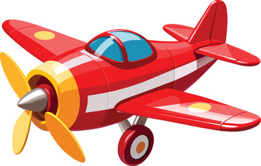 Toy plane clipart refers to simplified, stylized illustrations or vector graphics of toy airplanes &mdash; often colorful, cartoonish, or retro-styled  used in educational materials, party invitations, kids