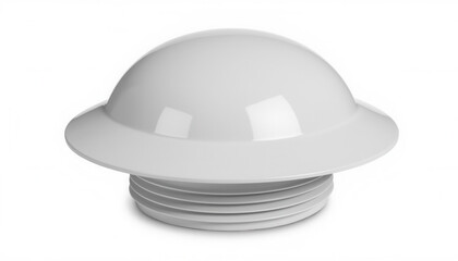 White dome-shaped light fixture with threaded base for installation  