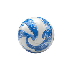 Blue and White Ornate Volleyball Sport, Design, and Elegance
