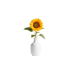 Single Sunflower in a White Vase - Minimalist Floral Arrangement