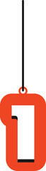 Hanging Number Vector Element Alphabet 1