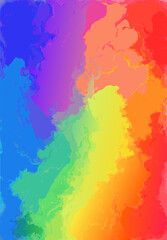 Vibrant watercolor background with rainbow colors in a painterly style