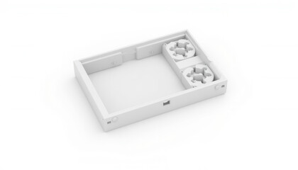 Minimalist white electronic device case with cooling fans included  