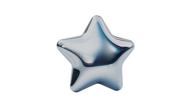 回転するメタリックな星のアイコン動画。ループする4Kアニメーション