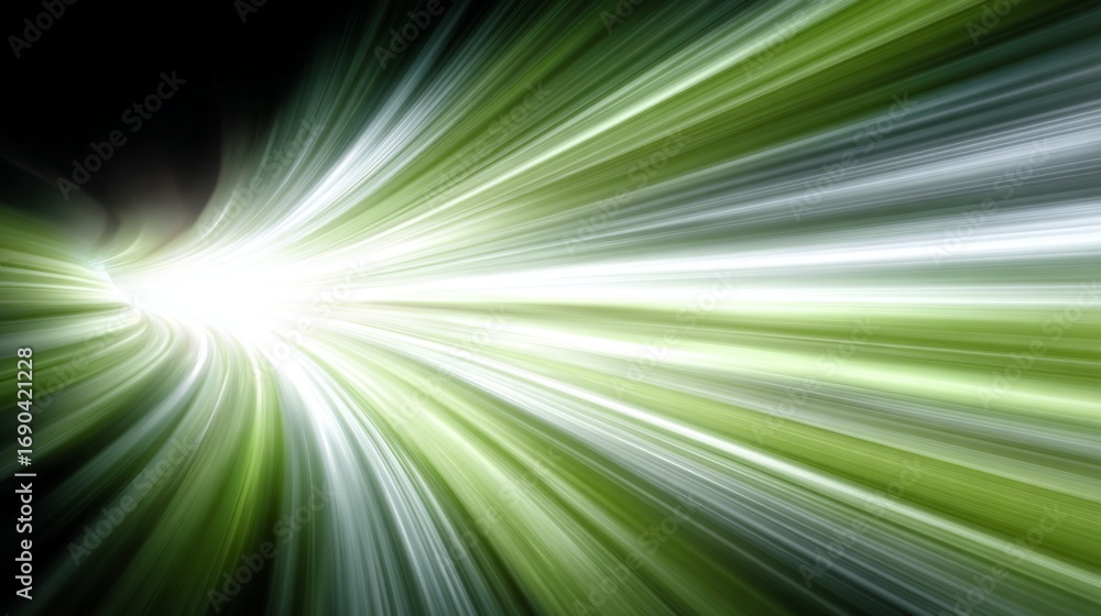 Poster dynamic green light streaks create a futuristic ambiance in an abstract composition of movement and 