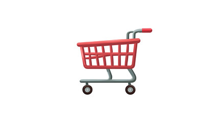 Flat vector illustration of a supermarket shopping cart