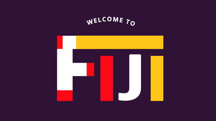 The Fiji Name Banner is written with a red and yellow color combination on a dark purple background with a landscape orientation.