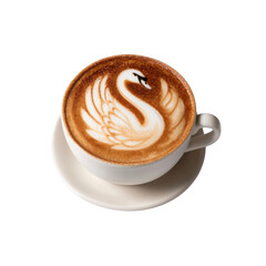 Elegant Swan Latte Art in a White Cup