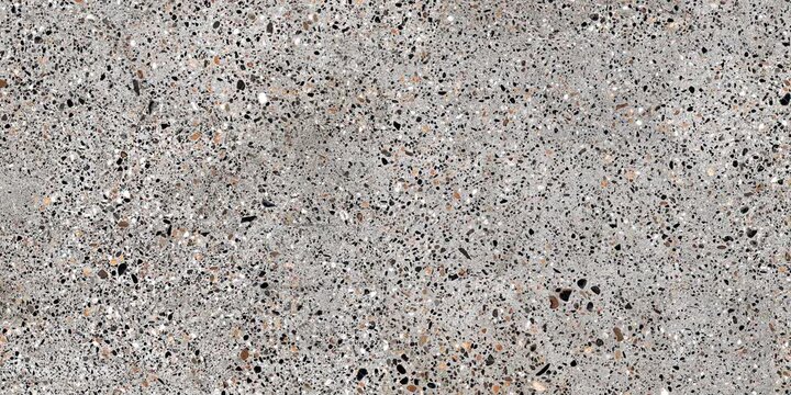 Grey terrazzo stone tile with colorful aggregate speckles, perfect for stylish flooring, countertops, wall cladding, and contemporary interior decoration.