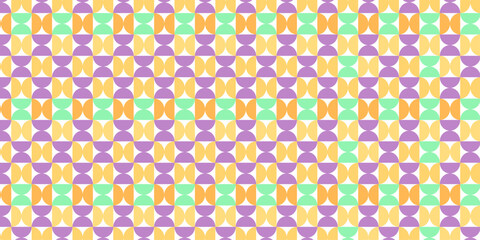 Vector seamless pattern with abstract lines and flower design. Abstract geometric fabric circle floral pattern. Hawaiian tropical seamless pattern.	