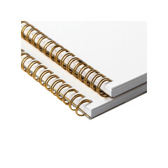 Close-up of Two Spiral-Bound Notebooks with Gold Wire-O Binding