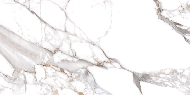 Luxury white marble tile with bold brown and grey veining, polished glossy surface, perfect for elegant flooring, wall cladding, countertops.