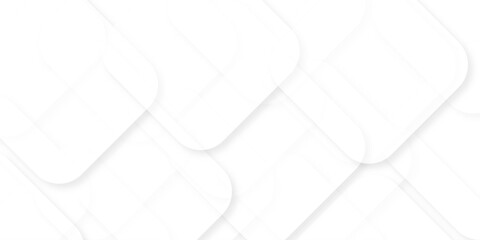 Modern Abstract white background design with layers of textured white transparent material in triangle and squares shapes. White color technology concept geometric line vector background.	