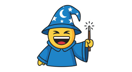Obraz premium Cartoon Wizard Character with a Joyful Expression.