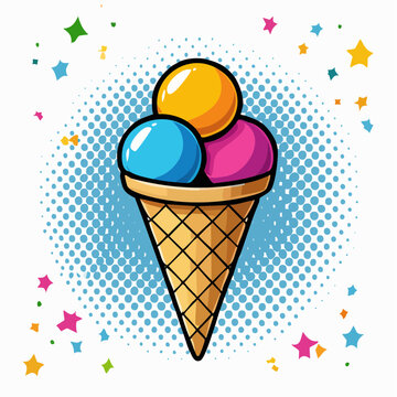 Ic&ocirc;ne BD vectorielle d&rsquo;une glace cornet minimaliste
