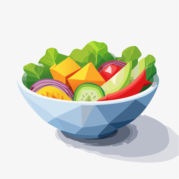 Illustration g&eacute;om&eacute;trique stylis&eacute;e de repas sain