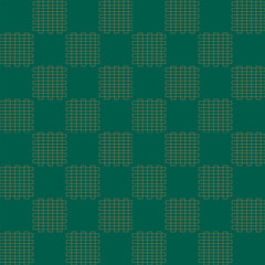 Green background featuring a seamless pattern of evenly spaced beige grid squares. 