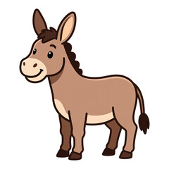 Fototapeta premium Brown Donkey Illustration with Transparent Background, 3D Realism Design Element