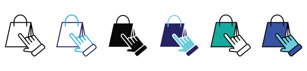 Shopping Cart Click and Buy Icon for Online Store and E-Commerce