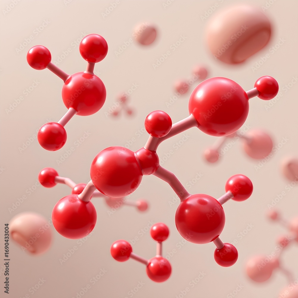 Aufkleber an abstract depiction of molecular structure. the image showcases interconnected spheres in various 