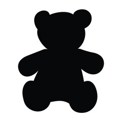 Cute teddy bear silhouette vector simple minimalist design for stock photography