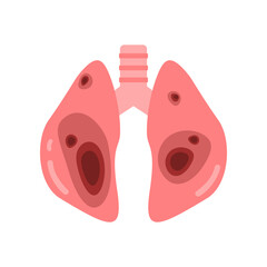 Lung disease medical icon flat vector design