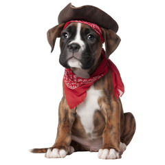 Boxer puppy in pirate costume