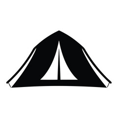 Silhouette vector camping tent icon simple minimalist outdoor adventure design