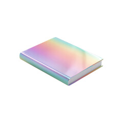 Iridescent Holographic Book Mockup - Pastel Rainbow Cover
