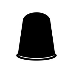 Thimble silhouette vector graphic icon for sewing craft and tailoring designs