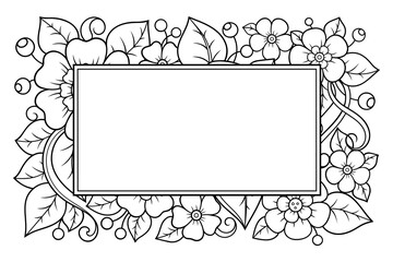 Frame in eastern tradition. Stylized with henna tattoos decorative pattern for decorating covers for book, notebook, casket, magazine, postcard and folder. Flower border in mehndi style.