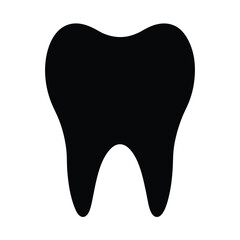 Silhouette vector tooth icon for dental health and medical design concepts
