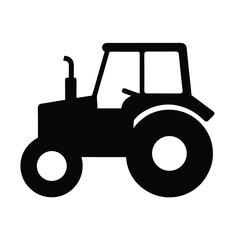 Silhouette vector tractor icon simple farm machinery graphic for design projects