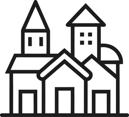 Villge outline icon vector on white background 
