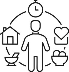 Life style outline icon vector on white background