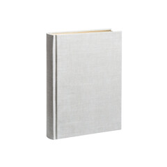 Blank Linen-Covered Hardcover Book Mockup - Isolated on White Background