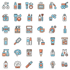 Flat Vector Personal Care and Beauty Icon Set
