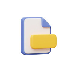 3D Document with a Tag Icon on Transparent Background