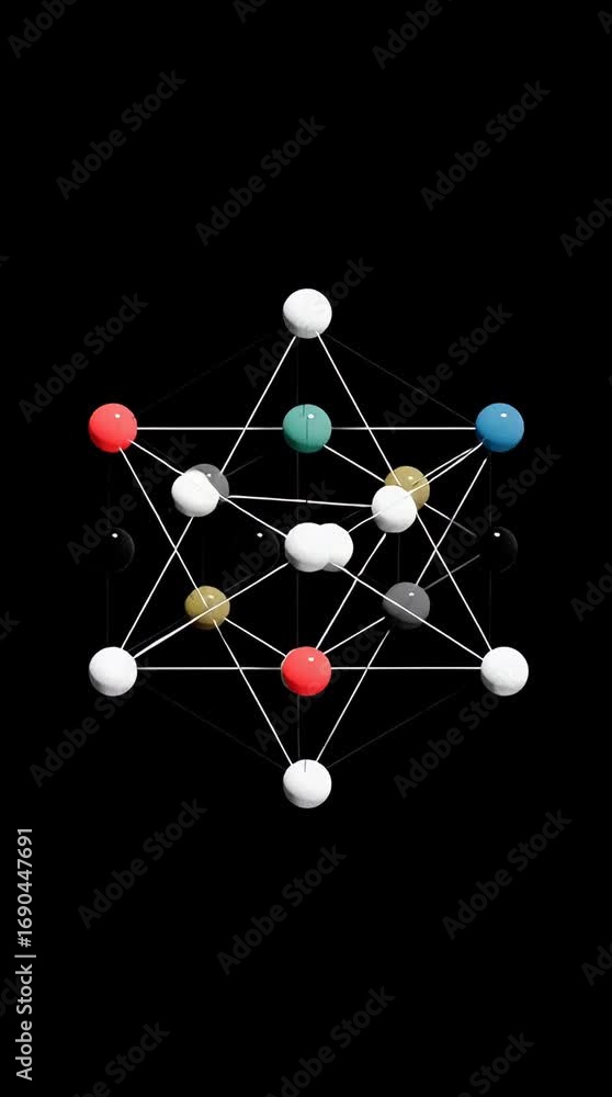 Aufkleber discovering the fascinating structure of a molecular model with vibrant colors and intricate connect