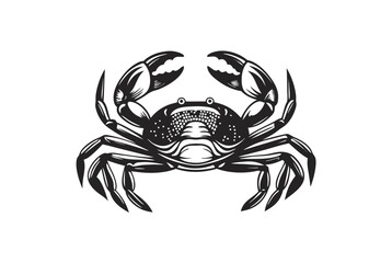 Crab with Detailed Shell and Claws on White Background Design