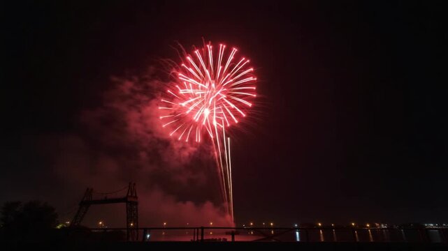Bright explosions in the night sky