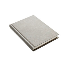 Closed Light Grey Linen Notebook Mockup on White Background
