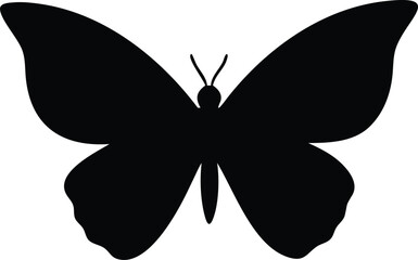 Elegant Butterfly Silhouette Isolated on White Background Design