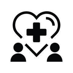 Healthcare logo icon, Medical cross, heart, leaf and family icons