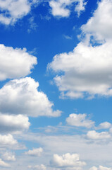 Blue sky and white clouds.