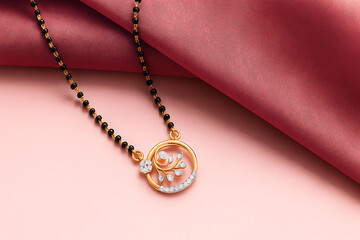 Fototapeta premium Elegant modern mangalsutra design crafted with simplicity and style
