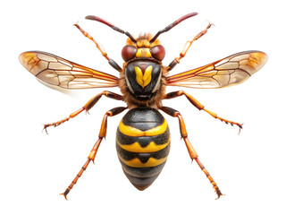 Fototapeta premium Yellow striped insect isolated on a transparent background